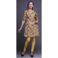 thumbnail image 3 of Bimba Kurtis Courtes pour Femmes Imprimées à Col Mandarin Robe à Manches Retroussables, 3 of 6