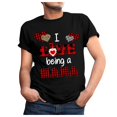 thumbnail image 4 of Hauts d'Été Grande Taille Femmes Décontractés Grande Taille Manches Courtes Imprimé 3D Amour Col Rond Hauts Tee T-Shirt Blouse Col en V T-Shirt Femmes en Liquidation, 4 of 6
