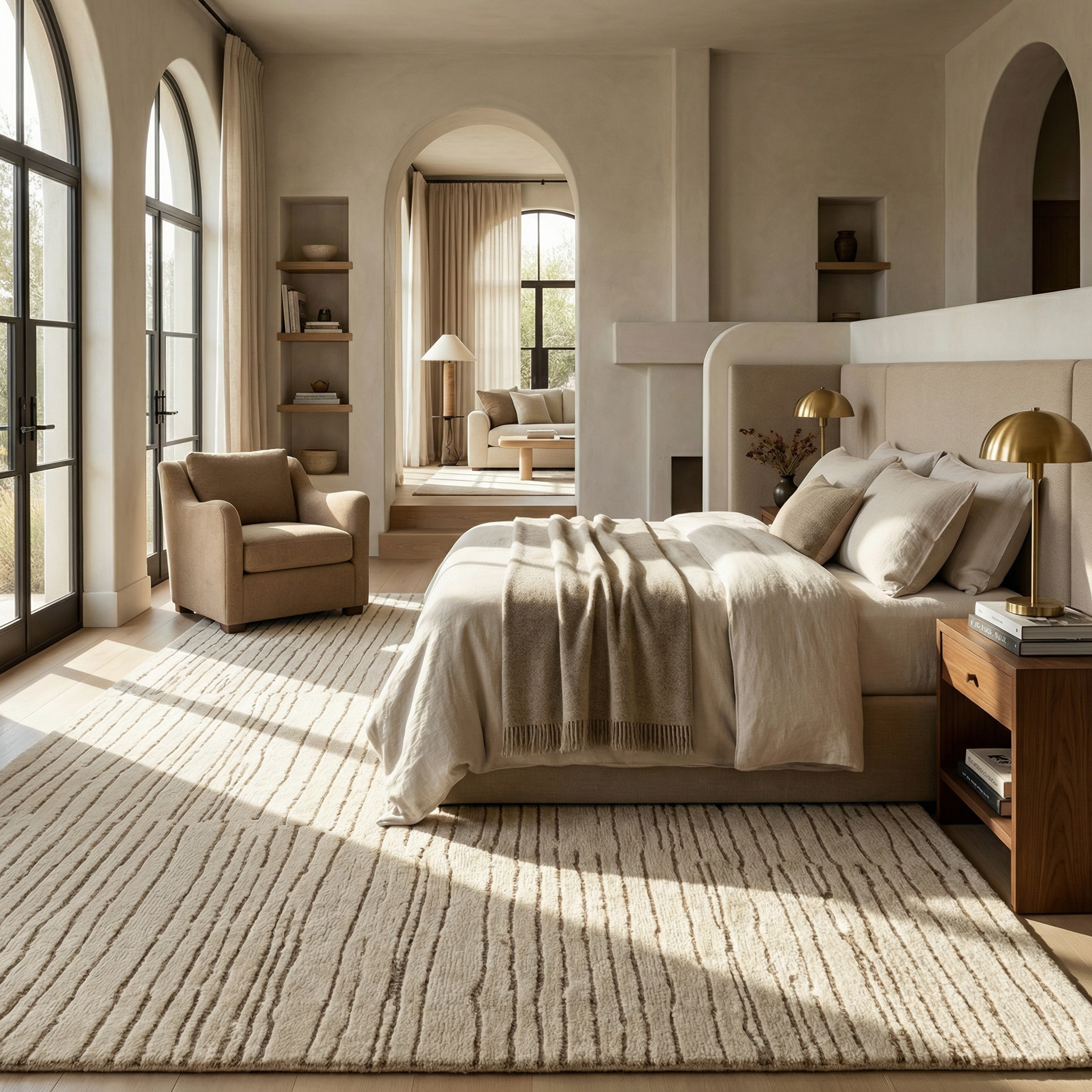 Rug Branch Tapis d'intérieur touffeté à la main moderne bohème gris beige Maya