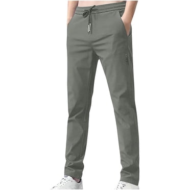 cfhntfmh Men's Casual Pants Quick Dry Golf Pants Lightweight Work Pants with Pockets Loose Straight Sweatpants for Men