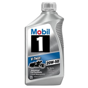 Mobil 1 96936 20W-50 V-Twin Synthetic Motocycle Motor Oil - 1 Quart (Pack of 6)
