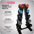 thumbnail image 2 of HolaHatha 2, 3, 5, 8, and 10-Pound Neoprene Dumbbell Weight Set with Rack, 2 of 8