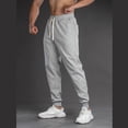 thumbnail image 4 of Ceisia Men Solid Color Loose Casual Pants Elastic Waist Drawstring Sports Gift Work Trousers, 4 of 8