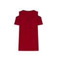 thumbnail image 4 of FAIWAD T-Shirts à Épaules Dénudées d'Été pour Femmes, Manches Courtes, Col Ras du Cou, T-Shirts Unis, Tunique Basique Décontractée, 4 of 6