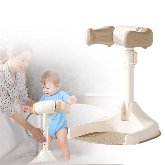 Cozival Bathroom Safety Stand, Foldable Shower Stand - Non-Slip Bathing Support Base | Portable Safety Device for Family Use, Non-Slip Shower Base, Khaki