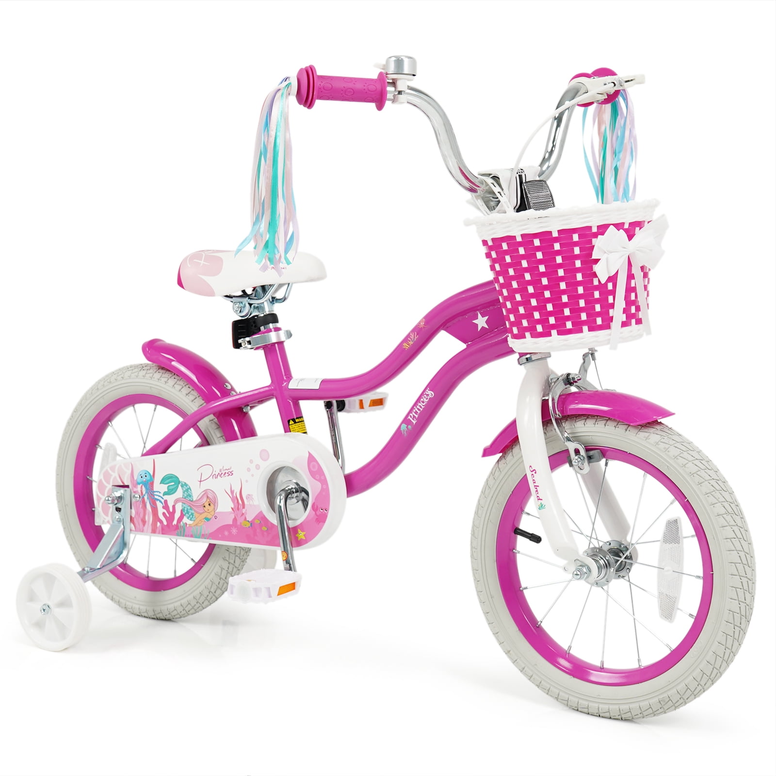Gymax 14'' Kids Bike Toddler Bicycle w/ Training Wheels Hand & Coaster Brakes