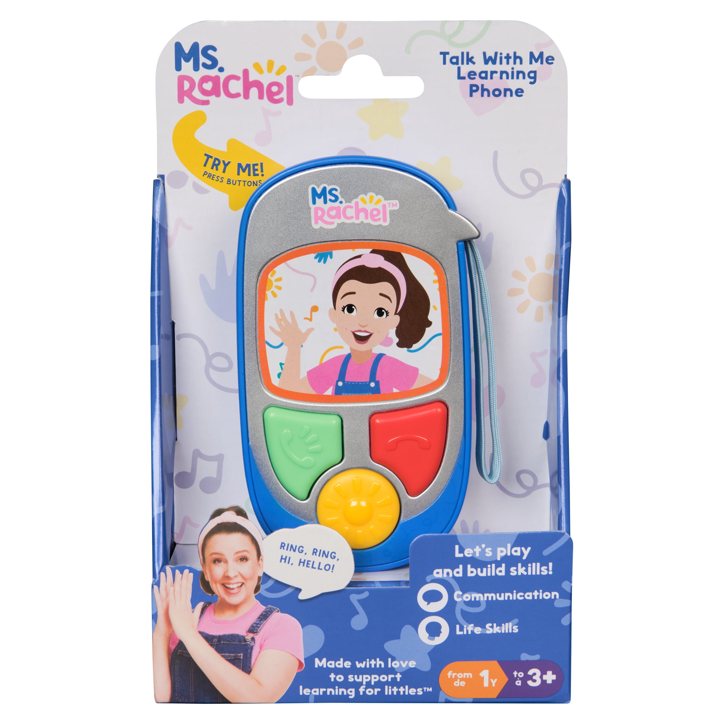 Ms. Rachel, Téléphone d'apprentissage Talk with Me électronique officiel comprenant des phrases de conversations, jouets éducatifs et jouets pour filles et garçons de 1 à plus de 3 ans