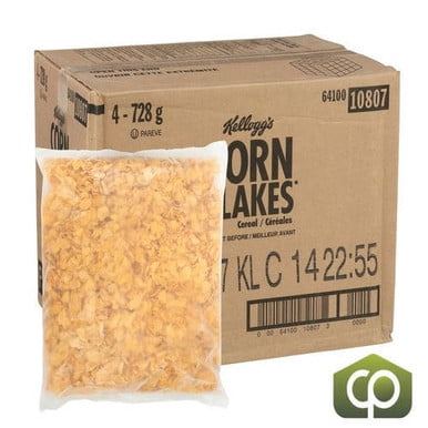 Kellogg's Corn Flakes Sleeve Pack 728g (4/Case) - The Classic Breakfast