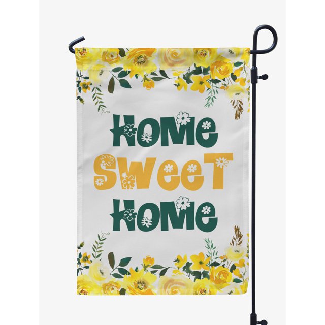 Printtoo Drapeau de Camping d'Été Blanc Home Sweet Home Garden pour Campeurs Double Face Drapeau de Camping