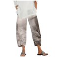 thumbnail image 2 of CHGBMOK Women's Scenic Print Pull On Capris, Plus Size, Clearance, 2 of 3