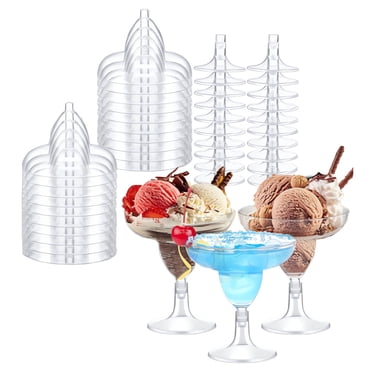 Openpig 20 Pcs Gobelets à Margarita en Plastique Transparents Verres à Cocktail Rigides Jetables Verres à Margarita Verres Coupe Martini Résistants aux Bris Gobelets à Petite Tige Colorés pour Fêtes pour Mariages