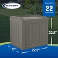 thumbnail image 3 of Suncast Coffre de Terrasse Extérieur de 22 Gal pour Petit Patio avec Siège de Rangement, Pierre (Lot de 4), 3 of 12