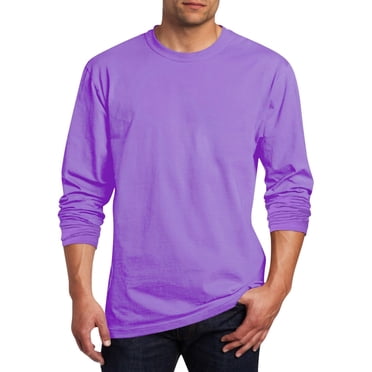Jalioing Men's T Shirts Fashion Loose Solid Color Long Sleeve Shirt Casual Basic Crew Neck Pullover Tees