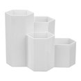 thumbnail image 2 of Multifunctional Organizer Desk Caddy with Compartments, Durable Plastic Office Accessory Tray for Pens Brushes, Portable Countertop Storage for Home Office Bathroom School Art Supplies, White, 2 of 7