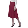 thumbnail image 3 of Moomaya Jupes en Jersey pour Femmes pour Femmes Unies Longueur Genou Évasées Extensibles Jupes d'Été - SFQ, 3 of 7