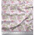 thumbnail image 1 of Soimoi Poly Georgette Fabric Leaves & Rose Flower Print Fabric by Yard 52 Inch Wide, 1 of 3