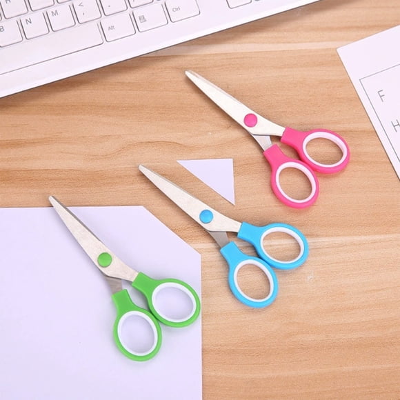 CEHVOM Fournitures de Rentrée Scolaire, Fournitures de Bureau, Ciseaux de Coupe pour Papier de Bureau et d'Artisanat 3 Pcs Manche en Plastique Ciseaux à Lame en Acier Inoxydable Ciseaux de Production Artisanale Ciseaux Réguliers