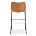 thumbnail image 3 of Heavenly Collection Ensemble de 2 tabourets hauteur bar 30 po, siège rembourré tan avec base en métal noir, style moderne pour cuisine et bar, 3 of 5