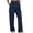 Navy, variant on RKSTN Cargo Pants Women Fall Fashion 2023 Casual Elastic Waist with Multiple Pockets Workout Soft Solid Color Wide Leg Pants