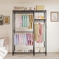 thumbnail image 4 of QinaQin Heavy-Duty Metal Clothes Rack - Freestanding Wardrobe Storage System - Adjustable Shelves and Hanging Rods - Large Storage Capacity, Suitable for Bedrooms and Laundry Rooms, 4 of 7