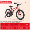thumbnail image 3 of Costway 18-Inch Kid's Bike for 4-8 Years Old with Adjustable Saddle & Anti-slip Handlebar Red, 3 of 10