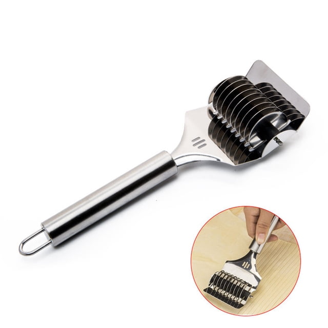 Agiferg Stainless Steel Spaghett Noodle Maker Lattice Roller Docker Dough Cutter Tool
