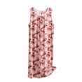 thumbnail image 2 of Hipattires Liquidation Chemises de Nuit pour Femmes Longues Sans Manches Vêtements de Détente à Enfiler Rouges Chemises de Nuit Douces, 2 of 3
