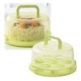 thumbnail image 1 of Oleegame 1 Pce Rouleau de Papier d'Aluminium Récipient à Gâteau Couvercle en Plastique Support de Cupcake Portable Rond Deux Bases pour Biscuits Fruits Etc, 1 of 9