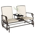 thumbnail image 1 of Outsunny Outdoor Glider Bench with Table Gliding Chair for 2 Beige, 1 of 10
