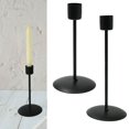 thumbnail image 3 of 2x Taper Candle Holder Candlestick Table Centerpiece silver tall stick Dinner Ornament Black, 3 of 9