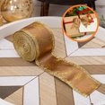 thumbnail image 2 of TopLLC Christmas Ribbon Wired, Christmas Decorations 5.5 Yards 2 inch Gold Pine Needles Wired Edge Ribbon, Glitter Christmas Tree Decorative Ribbon Fabric Craft Ribbon for Gift Wrapping Bow Wreath, 2 of 9