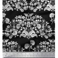 thumbnail image 1 of Soimoi Polyester Crepe Fabric Leaves & Floral Block Decor Fabric Printed Yard 42 Inch Wide, 1 of 3