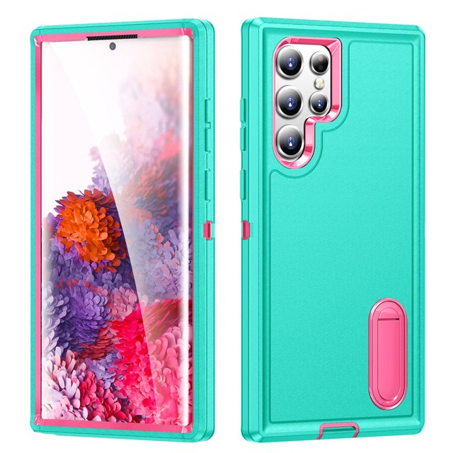 for Samsung Galaxy S22 Ultra 5G Case, Samsung S22 Ultra Phone Case with Built in Kickstand, Shockproof/Dustproof/Drop Proof Heavy Duty Military-Grade Rugged Protective Cover for Samsung S22 Ultra 5G