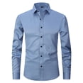 thumbnail image 1 of Chemise à Manches Longues Homme Chemise Habillée à Manches Longues pour Hommes Coupe Régulière Décontractée Boutonnée Unie à Manches Longues Col Rabattu Blouse et Chemise Homme Chemise à Manches Longues Homme Chemises à Manches Longues, 1 of 3