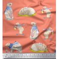 thumbnail image 1 of Soimoi Tissu Georgette Viscose Cycle,Rabbit & Bear Tissu Imprimé pour Enfants au Mètre 42 Pouces de Large, 1 of 2