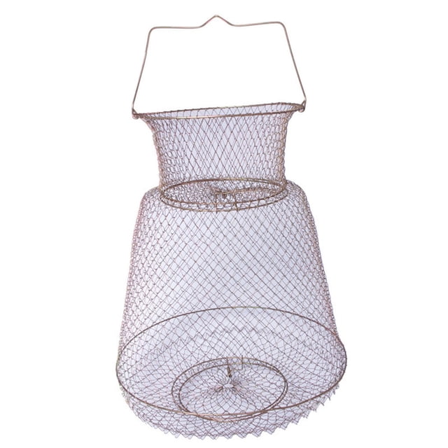 serony Lobster Mesh Fishing Net Prawn Crab Cage Folding Trap Net Foldable Metal Wire Fish Shrimp Basket