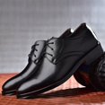 thumbnail image 2 of Kcodviy Style Men's Breathable Comfortable Mens Leather Slippers Shoes Sandals Flip Flops Business Lace Up Work Men's Handmade Leather Dress Shoes Leisure Solid Color Leather Shoes, 2 of 8