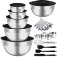 thumbnail image 1 of WEPSEN Mixing Bowls Set, 25PCS Stainless Steel Mixing Bowl with Lid Set, Large Nesting Bowls 7, 4.5, 3,2, 1.5QT, Measuring Cups and Spoons Baking Utensils Metal Bowl for Kitchen Prep, 1 of 9
