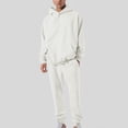 thumbnail image 1 of TIMIFIS Survêtement Blanc pour Homme 2 Pcs à Capuche, Ensemble de Sport Athlétique à Enfiler, Décontracté pour Course, Jogging, Ensemble de Tenue de Sport SetsFall, 1 of 8