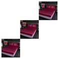 thumbnail image 2 of VONKY Easy To Install Plain Fitted Sheet For High Mattress plifies Bed-Making Winered 3Set, 2 of 6