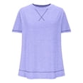 thumbnail image 3 of Timegard Womens Tops Plus Size Drop Shoulder Short Sleeve Blouse Casual Crewneck Loose Tops Summer, 3 of 5
