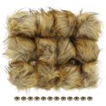 thumbnail image 1 of Unique Bargains Fluffy Soft Faux Fur Pom Poms for Hats with Snap Button, Light Yellow 12Pack, 1 of 7
