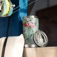 thumbnail image 2 of Gobelet 20oz avec Couvercle et Paille en Acier Inoxydable Rose Fleurs Roses Gobelet Isolé sous Vide pour Eau Café, Double Paroi Gobelet de Voyage Réutilisable pour Boissons Chaudes, 2 of 6