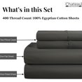 thumbnail image 3 of 100% Cotton Sheets King Size Sheets Set With Fitted Sheet & Pillowcase Sets, 400 Thread Count Sateen Weave 4 Piece Deep Pocket King Sheet Set, Soft & Comfy Naturally Cool Luxury Bedding- Charcoal, 3 of 5