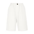 thumbnail image 4 of Women's Casual Elastic Shorts with Button Closure and Pockets Versatile Wide Leg Design for Everyday Wear, 4 of 5
