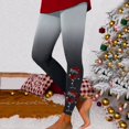 thumbnail image 4 of Leggings Chauds de Noël pour Femmes Leggings de Noël pour Femmes Dégradé Flocon de Neige Imprimé Taille Haute Compression (Noir m), 4 of 5