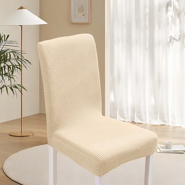 Dining Room Chair Cover Elastic Stretch Polyester Fleece Seat Slipcover with Secure Fit for Standard Chairs – Color 11
