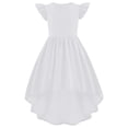 thumbnail image 4 of Robes Filles Enfants Enfant Filles Été Manches Charleston Asymétriques Robe Formelle Jupe Volantée Couleur Unie Robe Évasée Robe Fille Blanc 16 Ans, 4 of 4