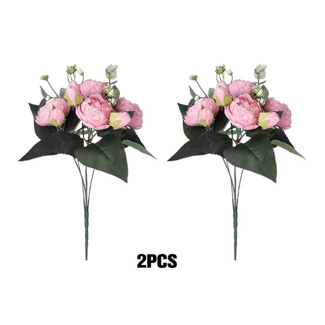 Baohd 2x Artificial Flowers 鈥?Elegant For Decoration Long-lasting Durability pink 1Set