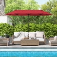 thumbnail image 2 of Gymax Parasol de Patio Double Face de 13 Pi avec Manivelle, Base de Parasol, Verrou de Sécurité, Bordeaux, 2 of 10
